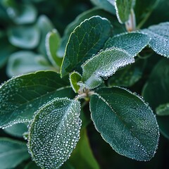 leaf with dew drops