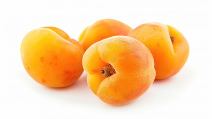 Ripe apricots small in size isolated on a white background
