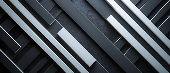Obraz premium Sleek, modern background with abstract geometric stripes for contemporary elegance in design projects.