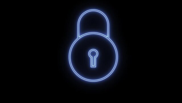 Lock icon animation neon sine