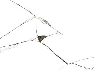 crack wall texture on a white background