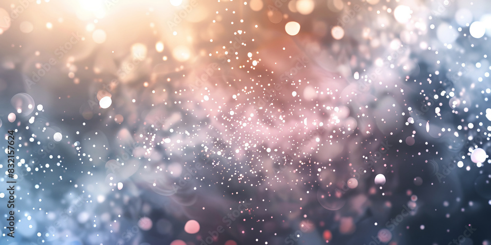 Poster abstract bokeh light background with soft blue and orange tones creating a dreamy and ethereal atmos