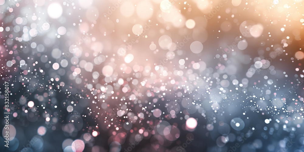 Poster abstract bokeh light background with soft blue and orange tones creating a dreamy and ethereal atmos