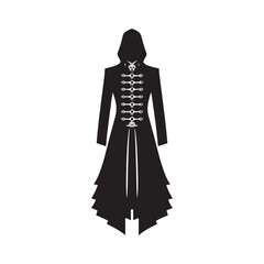 A captivating gothic attire silhouette for artistic illustrations - minimalist gothic attire vector
