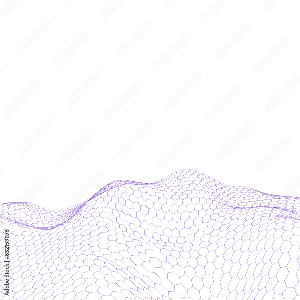 Poster purple 3d wave pattern design element