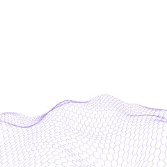 Purple 3D wave pattern design element