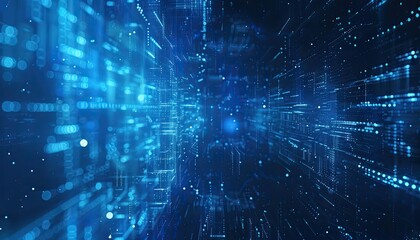 Fototapeta premium A blue and white computer screen with a lot of dots and lines by AI generated image