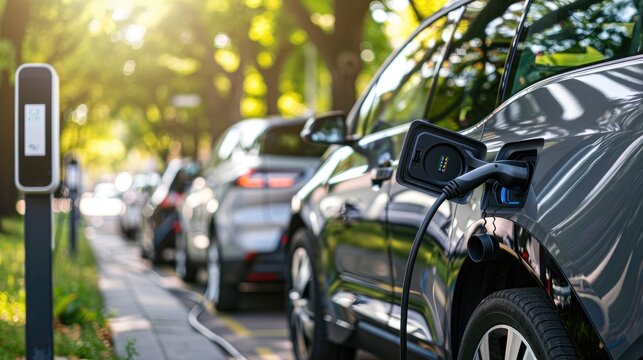 Urban Symphony: Cars Gracefully Aligned Along Roadside