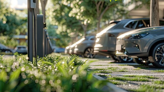 Urban Symphony: Cars Gracefully Aligned Along Roadside