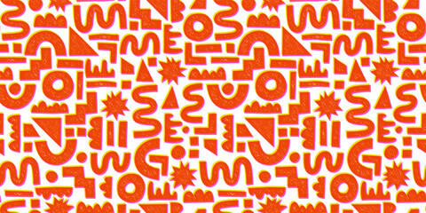 Hand drawn abstract seamless pattern, retro background, simple style - great for textiles, banners, wallpapers, wrapping - vector design