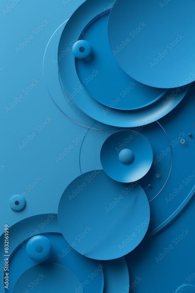 Poster sleek blue background with geometric circles and smooth lines create a visually appealing compositio