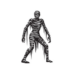 Versatile mummy silhouette with a blend of historical and creepy elements - minimalist mummy vector
