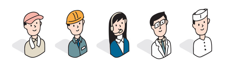 さまざまな職業の人々