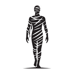 Mummy silhouette with a spooky and eerie touch for versatile designs - minimalist mummy vector
