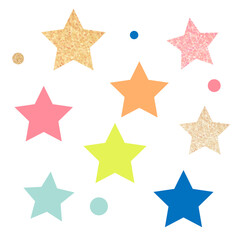 Obraz premium Sparkly star collage element, cute birthday celebration clipart set