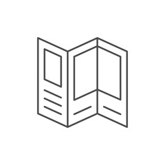 Trifold leaflet line outline icon