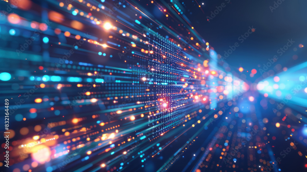 Poster abstract technological background with digital data transmission