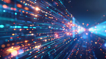 Naklejka premium Abstract technological background with digital data transmission