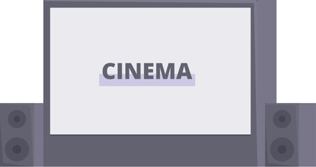 Modern vector illustration of a home theater system with a widescreen and speakers