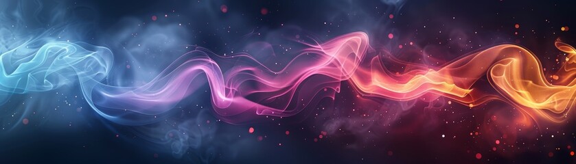 Fototapeta premium Abstract swirling blue, pink, and orange smoke.