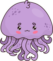 Funny cartoon jellyfish
