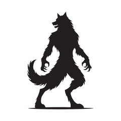 Versatile werewolf silhouette ideal for posters and digital art - minimalist werewolf vector
