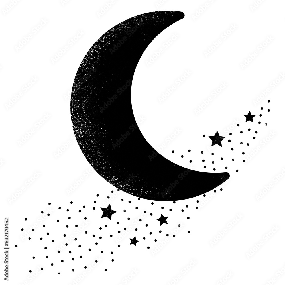 Canvas Prints black moon png sticker, night sky, transparent background