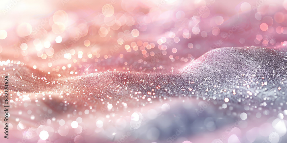 Poster abstract bokeh light background with a soft pink and blue gradient creating a dreamy and magical atm
