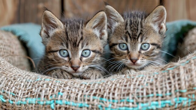 Playful puppies and kittens peek from banner in vet clinic or pet supplies ad concept