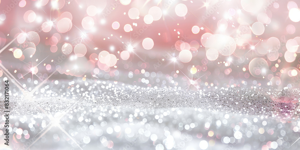 Poster abstract bokeh light background with a soft pink and blue gradient creating a dreamy and magical atm
