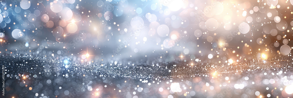 Poster abstract bokeh light background with a soft pink and blue gradient creating a dreamy and magical atm