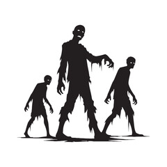 Unearthly Zombie Silhouette - Zombie Illustration
