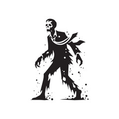 Tormented Zombie Silhouette - Zombie Illustration