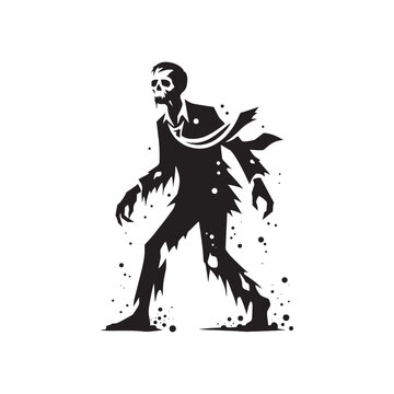 recommend clip art: Tormented Zombie Silhouette - Zombie Illustration