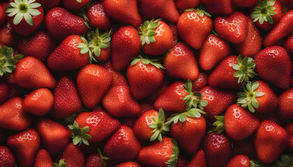 Fresh strawberries from above filling the frame.