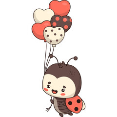 Ladybug with balloons