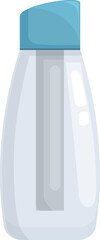 Clean, simple vector graphic of a closed shampoo bottle on a white background