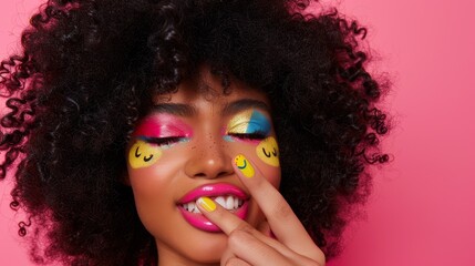 Obraz premium The colorful face makeup