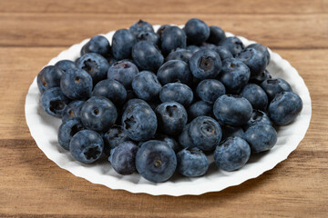 angle view fresh blue berries