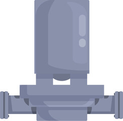 Flat design icon of a straight industrial pipeline with a central flange