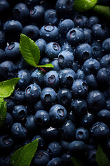 Fresh blueberries banner. Blueberry background. Close-up food photography
