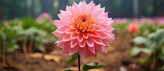 Beautiful Dahlia flower from Wayanad Kerala. Creative banner. Copyspace image