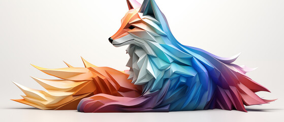 Fototapeta premium Colorful Geometric Fox Illustration