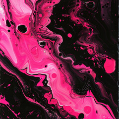 Obraz premium Hot pink and black fluid art suitable for edgy and stylish designer campaigns.
