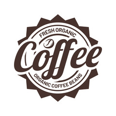 Obraz premium Coffee beans or coffee shop logo vector design template