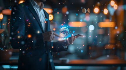 The futuristic holographic tablet