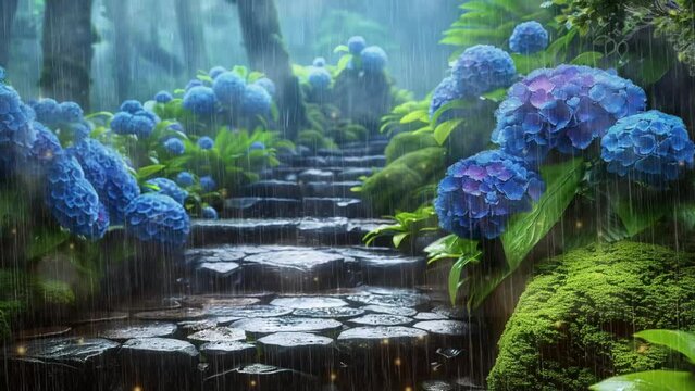 雨の日の紫陽花