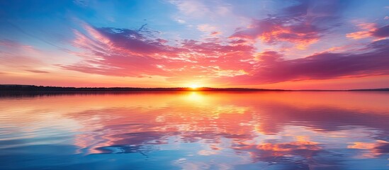 beautiful sunlight sunset for background. Creative banner. Copyspace image