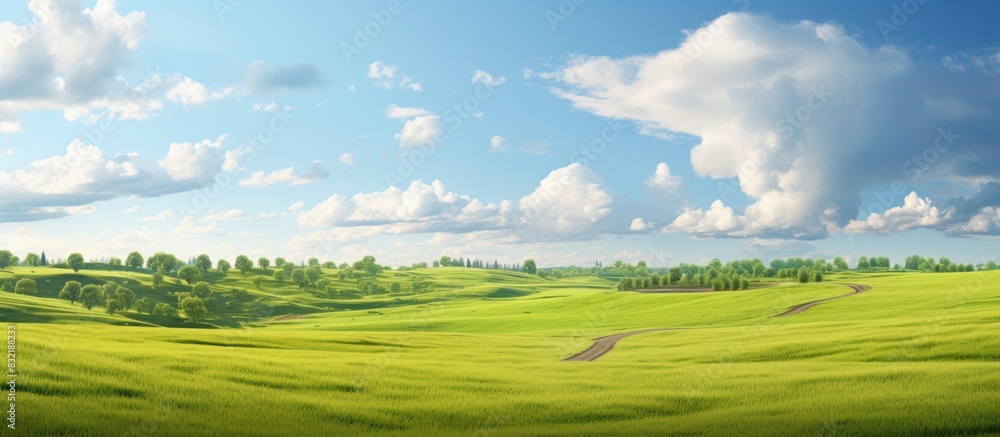 Poster summer fields. creative banner. copyspace image