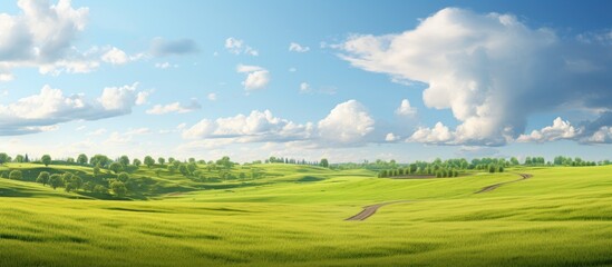 Obraz premium Summer fields. Creative banner. Copyspace image